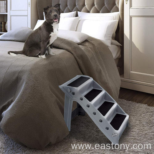 Folding Plastic Pet Stairs Durable Indoor or Outdoor